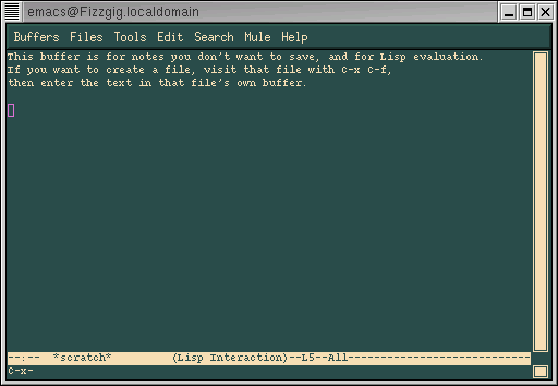 A screen shot of Emacs