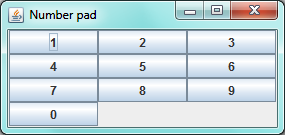 Number pad with grid layout
